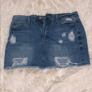 Mini denim skirt